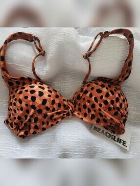 NWT Beachlife Terracotta Leopard Animal Print Underwire Bikini Top - Size 36C
